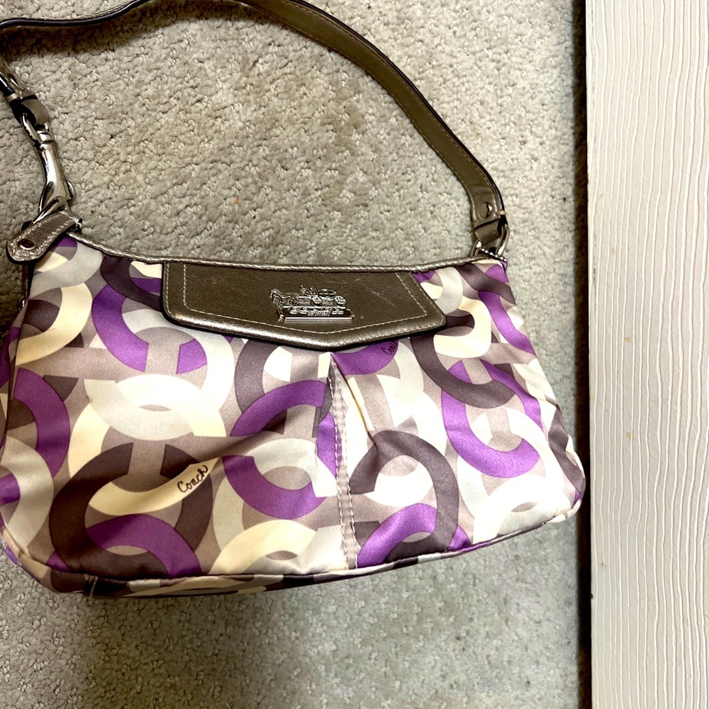 Coach 43315 Madison Sabrina Scarf Print Optic Chainlink Mini Shoulder Bag